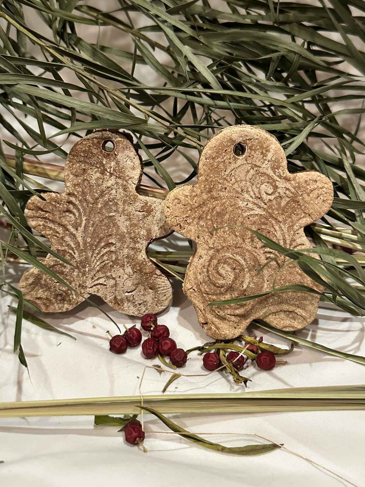 Handmade cinnamon dough ornaments